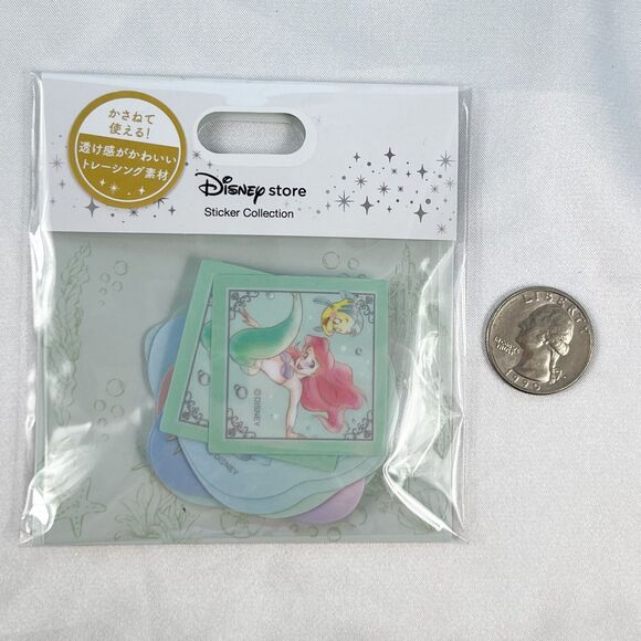 Disney Little Mermaid Ariel Kawaii Watercolor Pastel 42 Stickers Japan New Seal - Picture 5 of 6